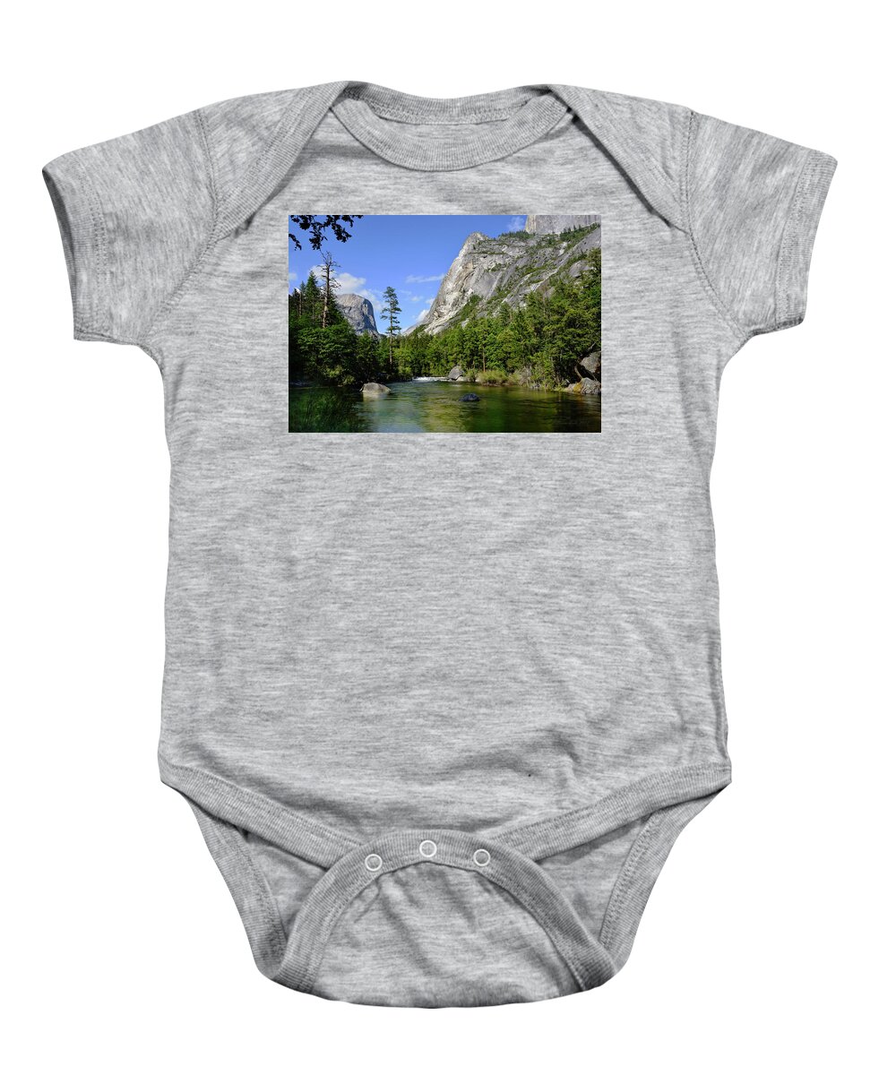 Spring Baby Onesie featuring the photograph Yosemite Mirror Lake, Lower Pool by Brian Tada
