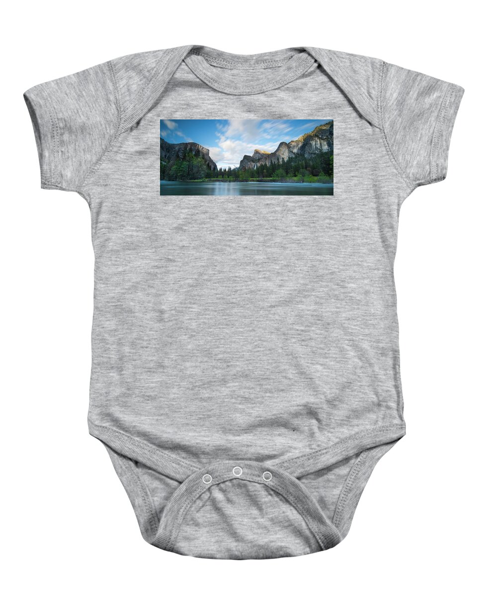 Yosemite Baby Onesie featuring the photograph Yosemite Panorama by Larry Marshall