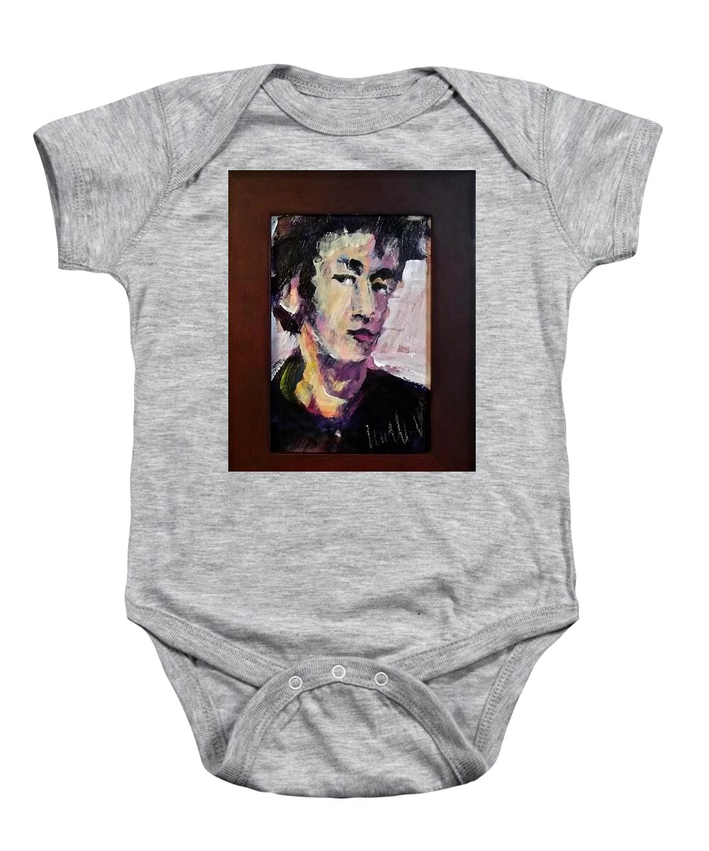 Painting Baby Onesie featuring the painting Young Lennon by Les Leffingwell