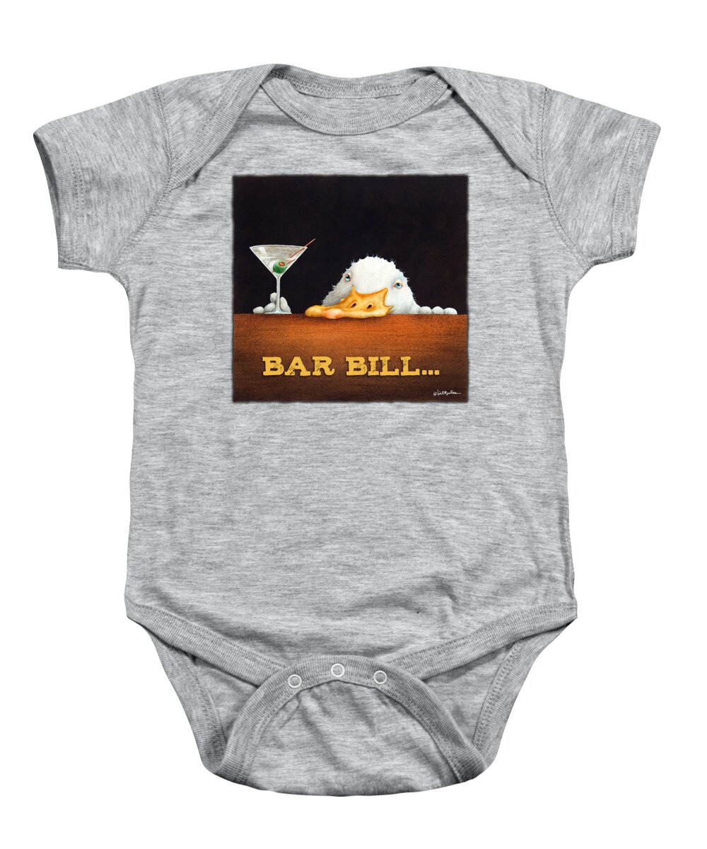 Will Bullas Baby Onesie featuring the painting Bar Bill... by Will Bullas