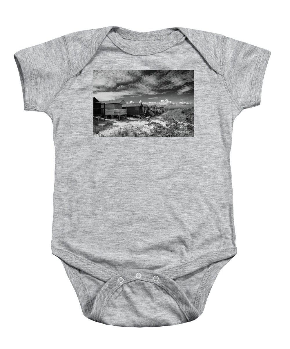 Beach Hut Baby Onesie featuring the photograph Beach Huts, Old Hunstanton #1 by John Edwards