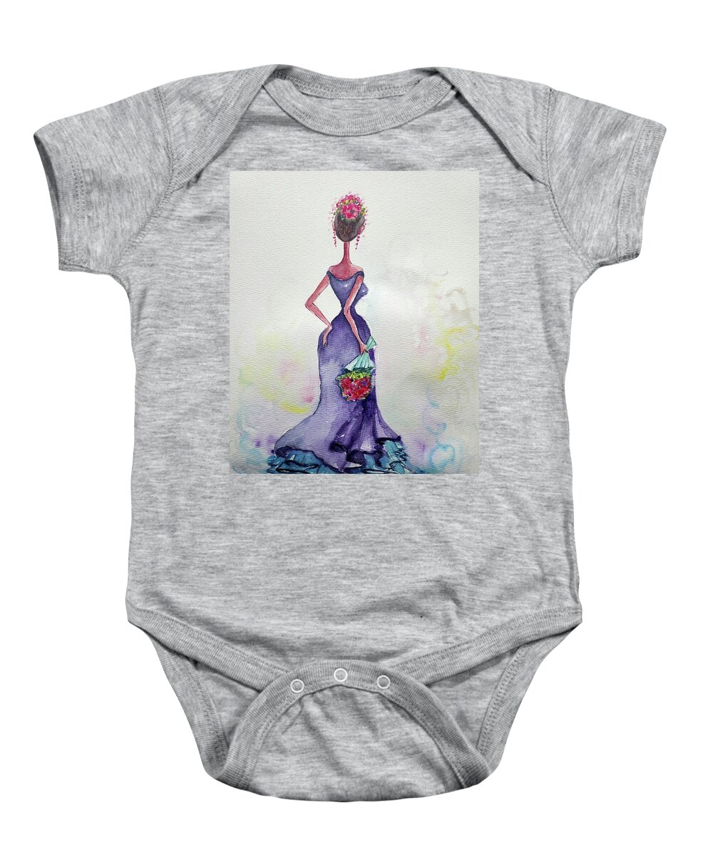  Baby Onesie featuring the painting Joyful Moment by Mikyong Rodgers