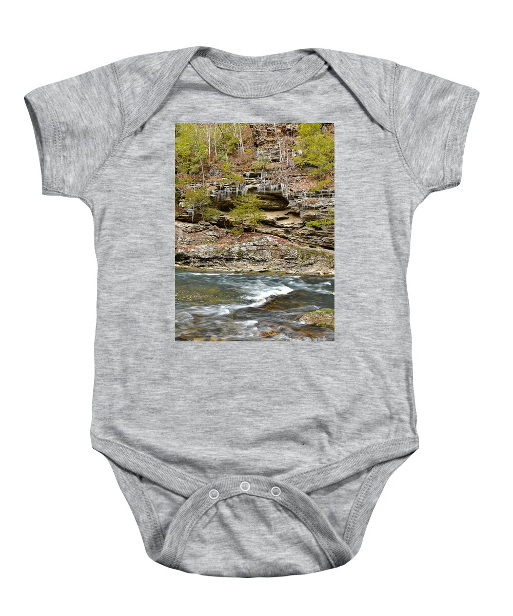 Piney Falls Baby Onesie featuring the photograph Cane Creek 1 #1 by Phil Perkins