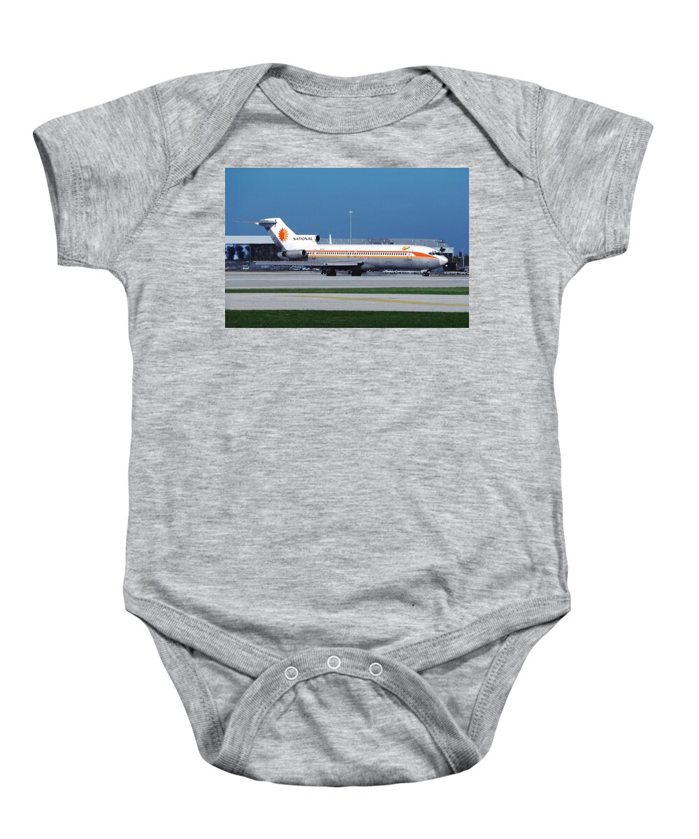 National Airlines Baby Onesie featuring the photograph Classic National Airlines Boeing 727 at Miami #2 by Erik Simonsen