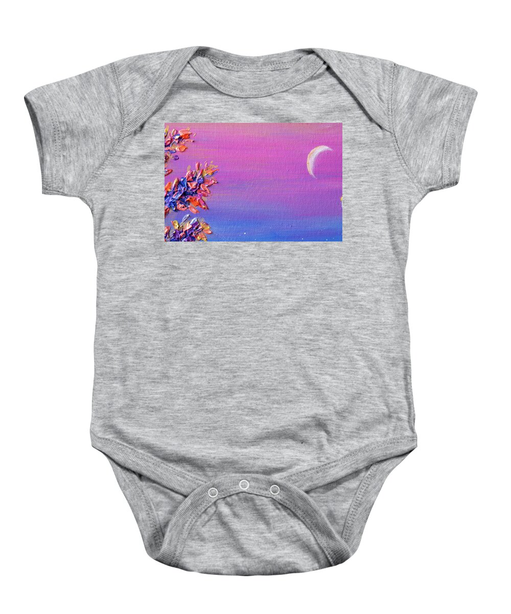 Landscape Baby Onesie featuring the painting Daniela's Sunrise Fragment #1 by Ashley Wright