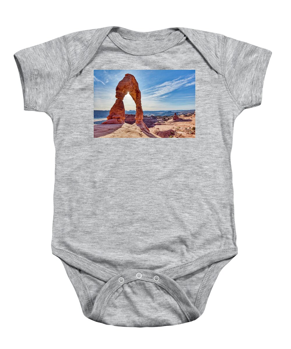 Delicate Arch Arches National Park Utah Baby Onesie featuring the photograph Delicate Arch Arches National Park Utah #1 by Dustin K Ryan