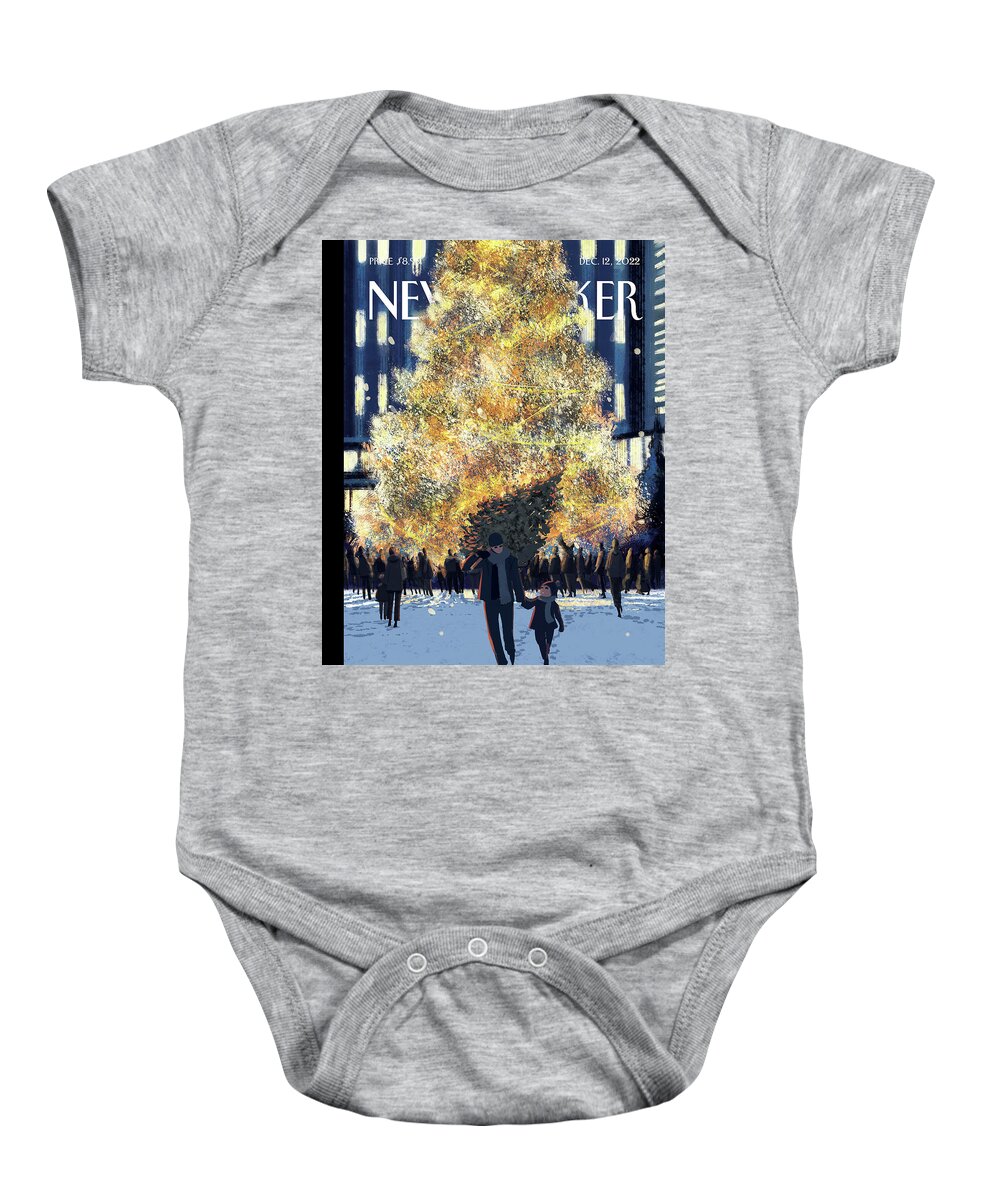 150426 Baby Onesie featuring the drawing Evergreens #1 by Matthieu Forichon
