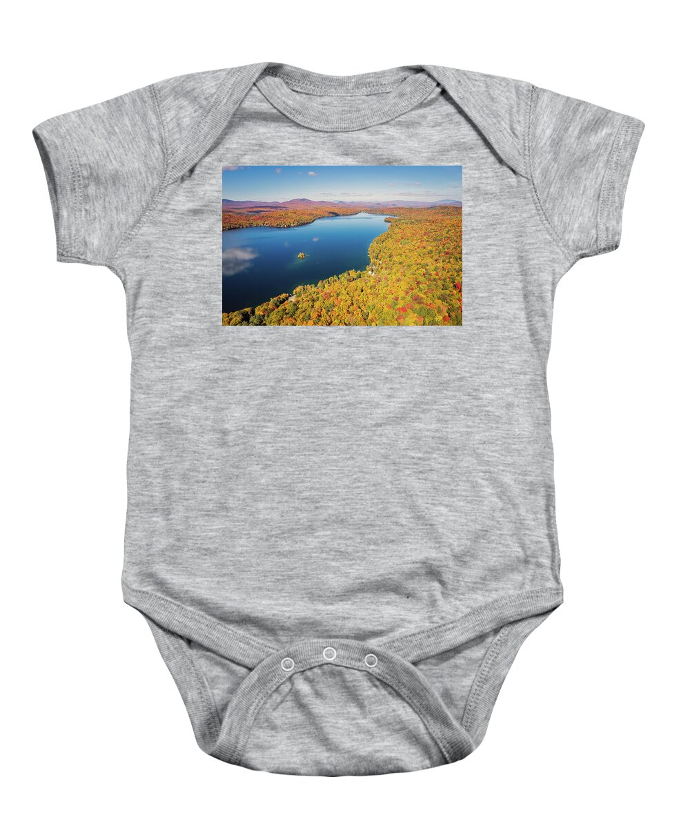 Fall Foliage Baby Onesie featuring the photograph Fall At Maidstone Lake, Vermont #1 by John Rowe