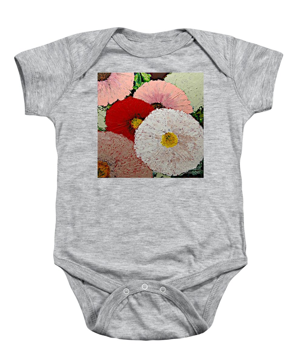 Landscape Baby Onesie featuring the painting From the Garden by Allan P Friedlander