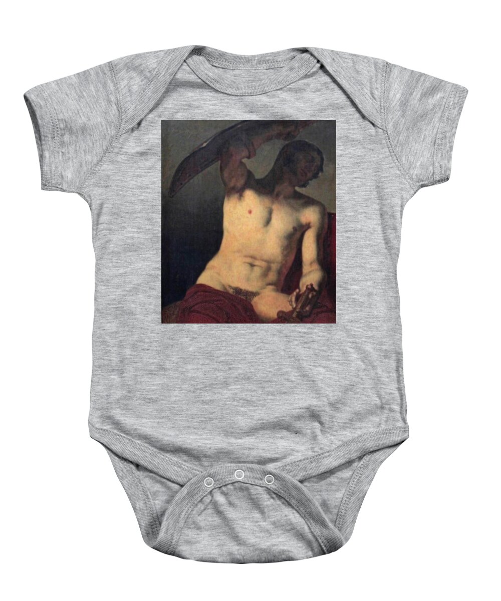 Half Naked Model Baby Onesie featuring the painting Half Naked Model #1 by Emile Signol