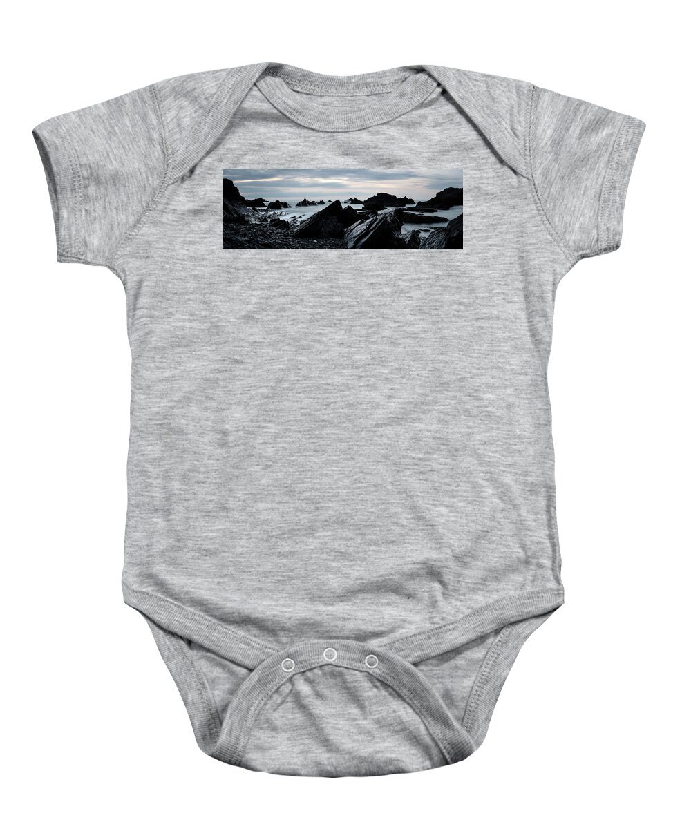 Coast Baby Onesie featuring the photograph Hartland Quay North Devon south west coast path blue hour #1 by Sonny Ryse