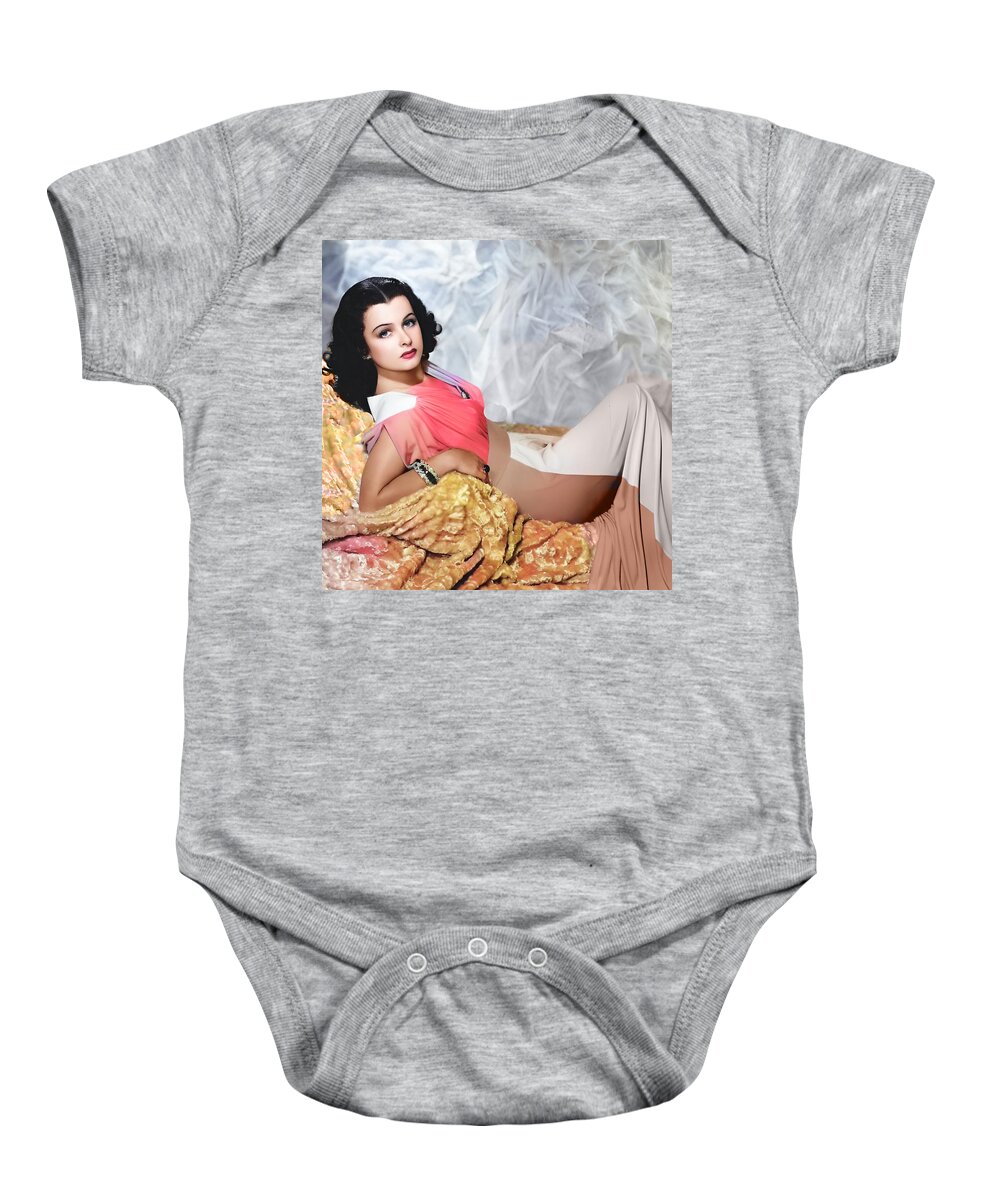 Joan Bennett Baby Onesie featuring the digital art Joan Bennett by Chuck Staley