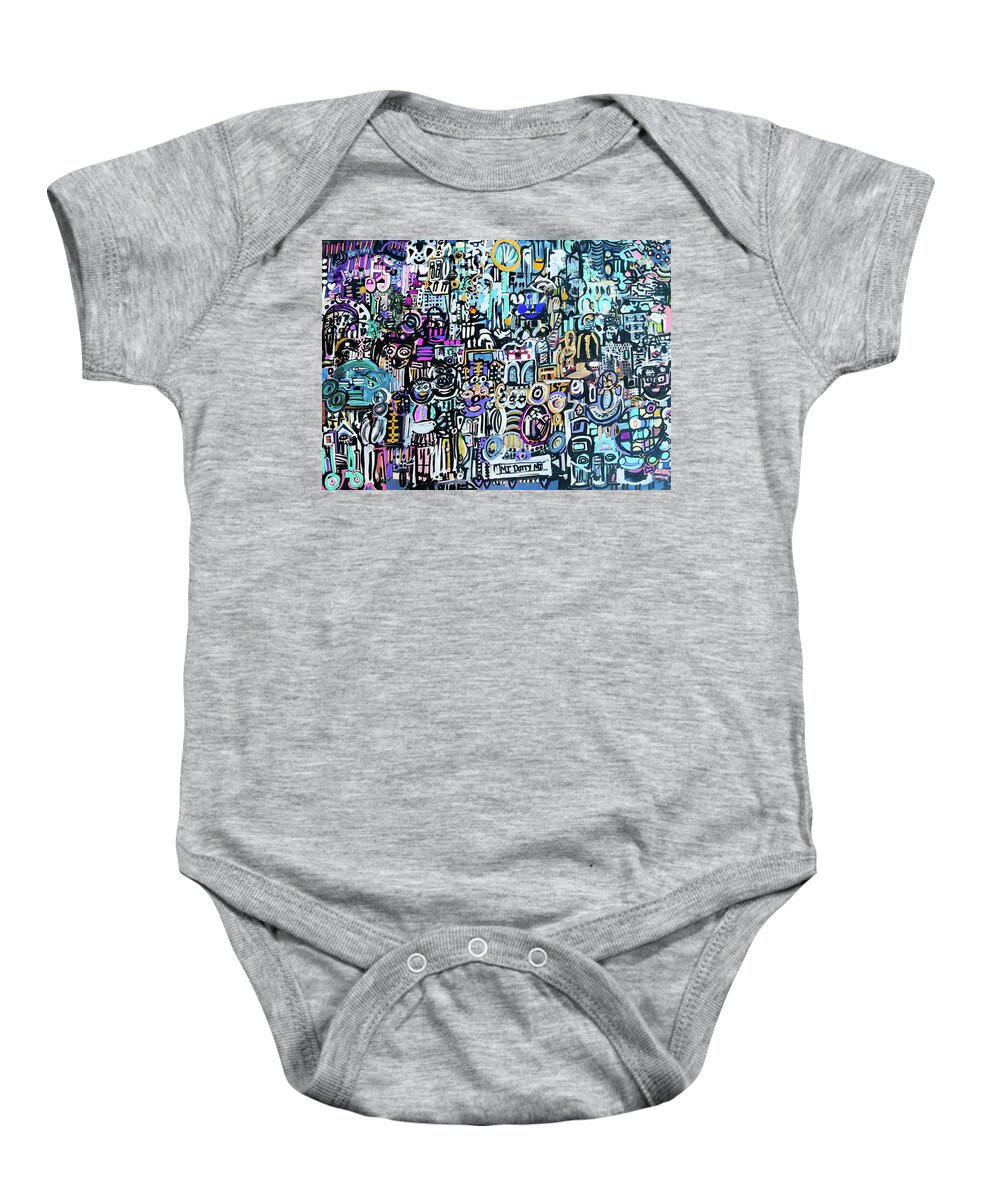  Baby Onesie featuring the painting Michigan Rally #2 by Tommy McDonell