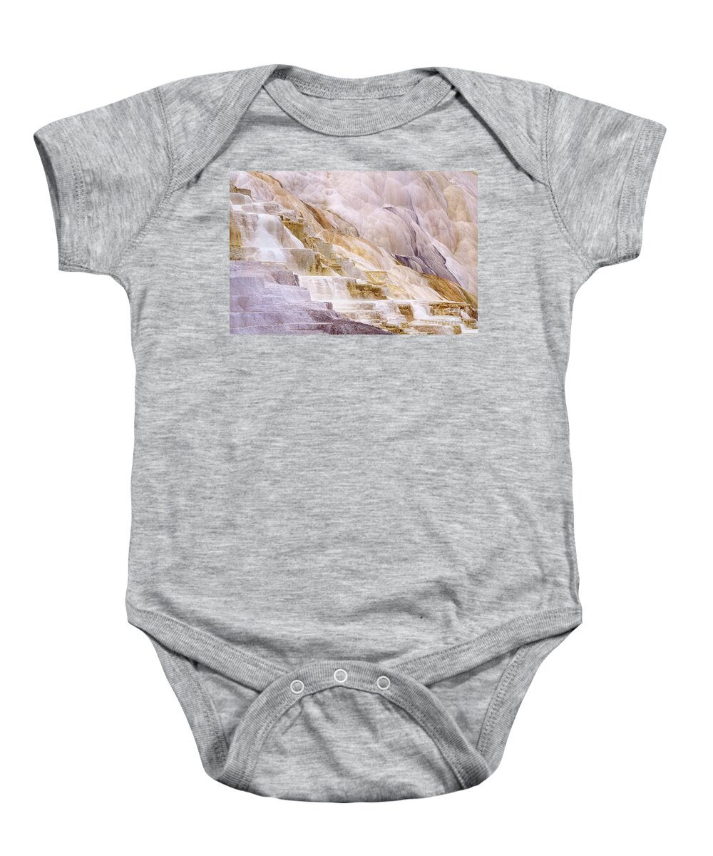 Dave Welling Baby Onesie featuring the photograph Minerva Springs Yellowstone National Park Wyoming by Dave Welling