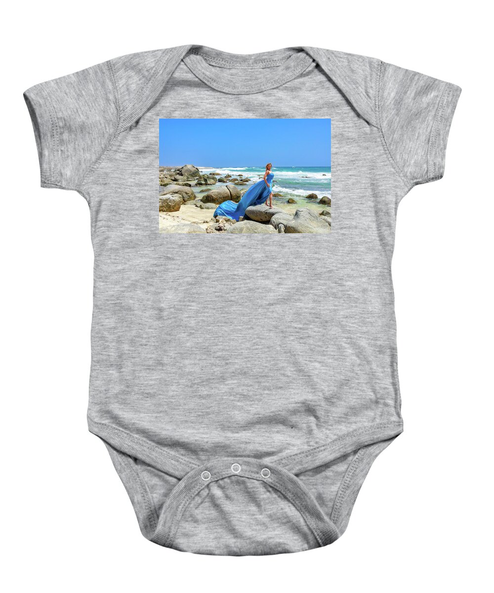 Aruba Baby Onesie featuring the photograph On the Rocks #1 by Sand Catcher