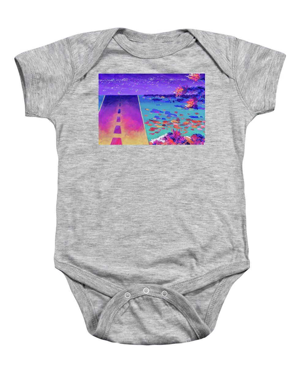 Landscape Baby Onesie featuring the painting Perceived Reality Fragment #1 by Ashley Wright