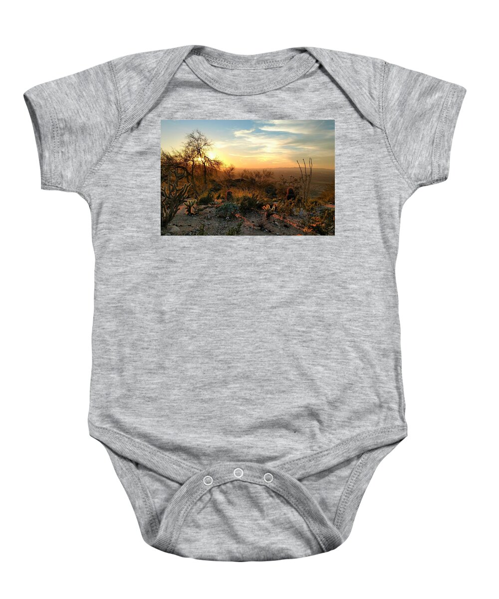  Baby Onesie featuring the photograph Phoenix Sunset by Brad Nellis