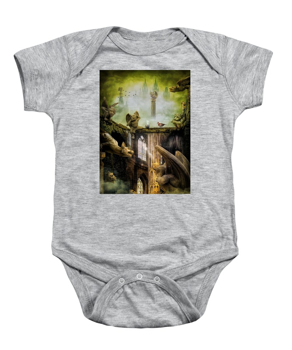 The Ancient Ones Are Watching Us. They Look Out With Haunted Eyes Baby Onesie featuring the photograph The Watchers #1 by Diana Haronis