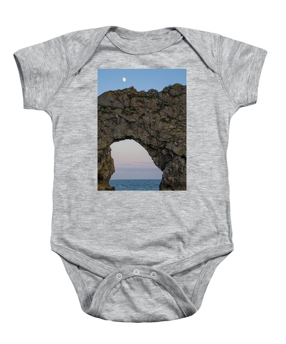 Durdle Baby Onesie featuring the photograph Under the rising moon #1 by Ian Middleton