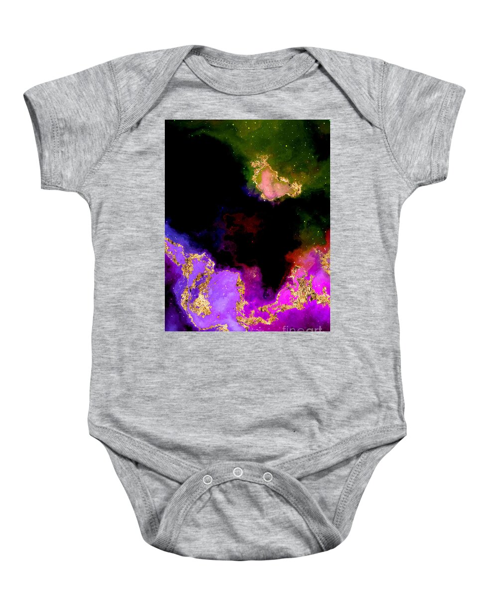 Holyrockarts Baby Onesie featuring the mixed media 100 Starry Nebulas in Space Abstract Digital Painting 022 by Holy Rock Design