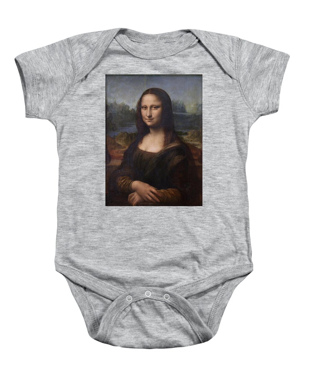  Baby Onesie featuring the painting Mona Lisa #6 by Leonardo da Vinci