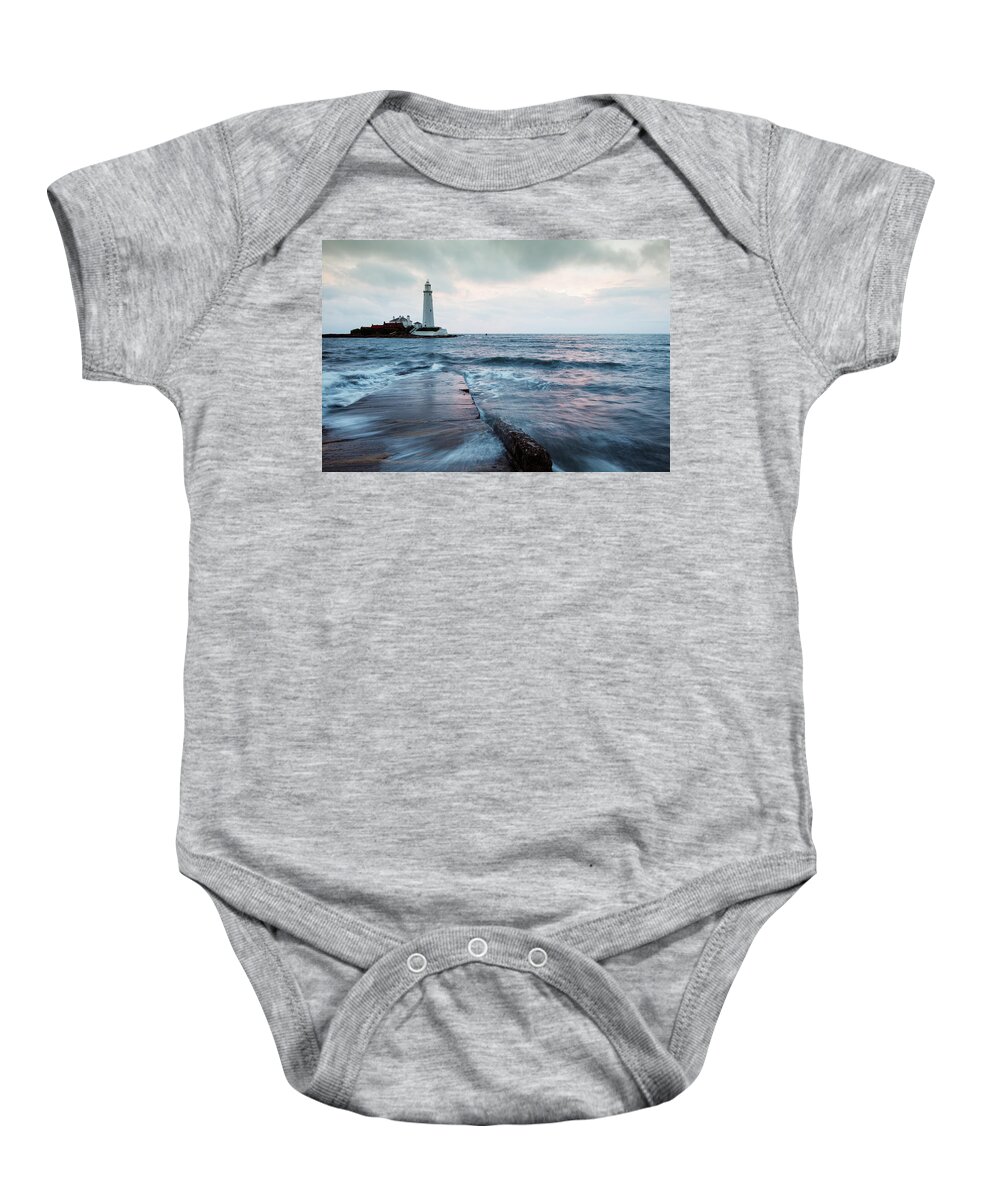 Whitley Baby Onesie featuring the photograph Saint Mary's Lighthouse at Whitley Bay #15 by Ian Middleton