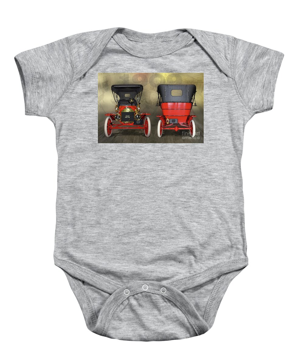 Digital Art Baby Onesie featuring the digital art 1909 Ford Model T Touring Carriage by Anthony Ellis