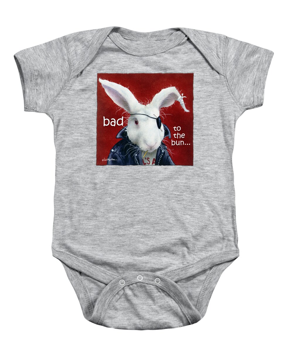 Art Baby Onesie featuring the painting Bad To The Bun... #2 by Will Bullas