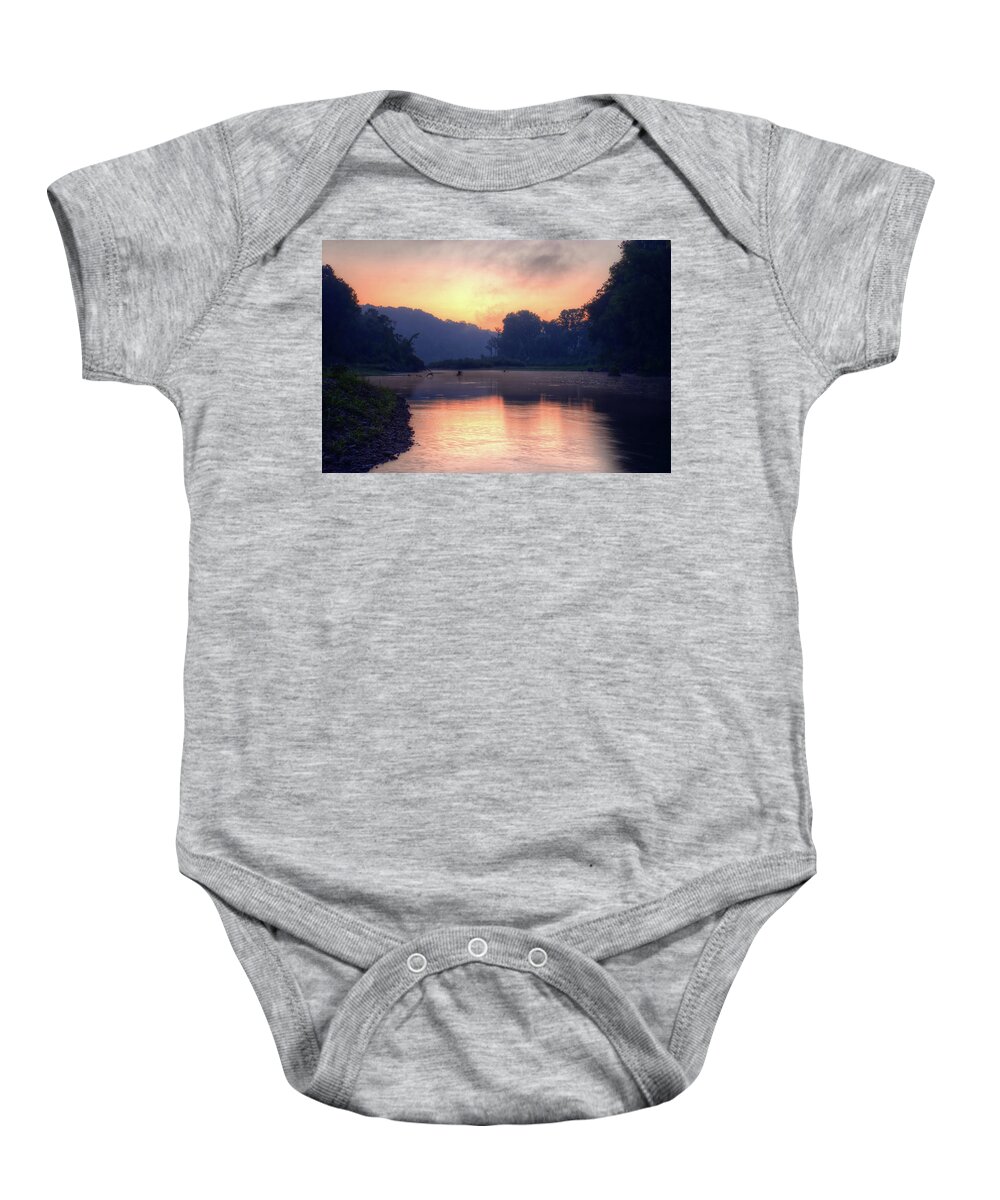 Sunrise Baby Onesie featuring the photograph Bryant Creek by Robert Charity