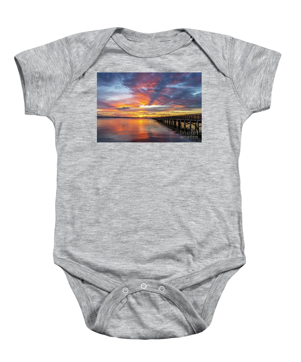 Sun Baby Onesie featuring the photograph Indian River Sunrise #2 by Tom Claud