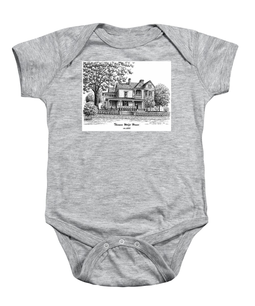 Thomas Wolfe House Baby Onesie featuring the drawing Thomas Wolfe House #2 by Lee Pantas