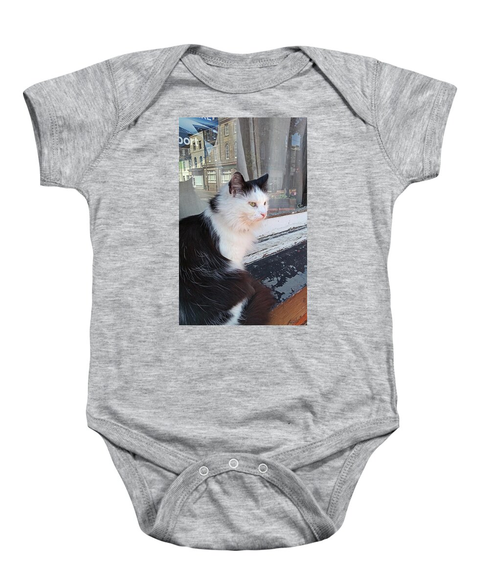 Fleetwood Baby Onesie featuring the photograph 20-06-20 FLEETWOOD. Sunbathing Cat. by Lachlan Main