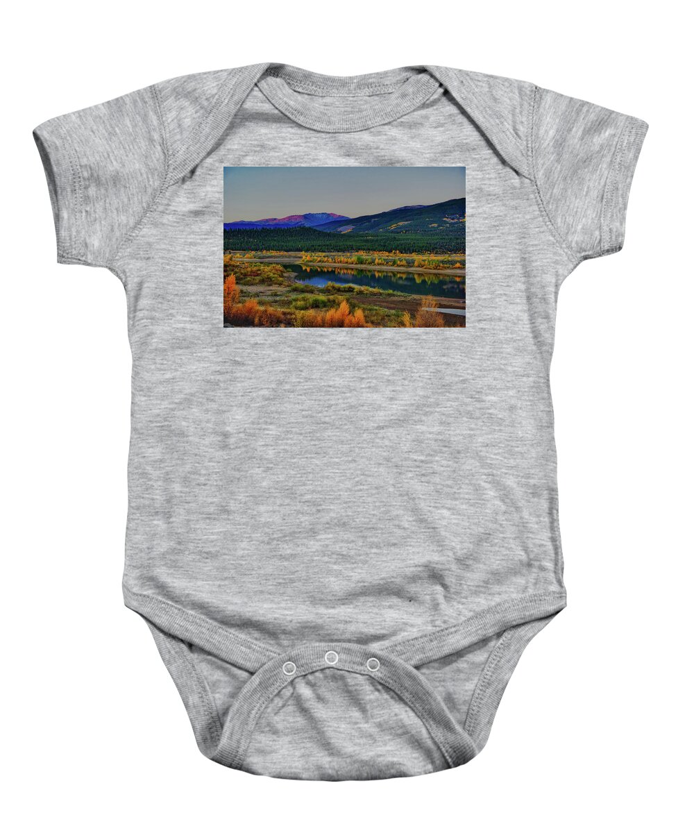 Co Baby Onesie featuring the photograph Aspens at Twin Lakes #1 by Doug Wittrock