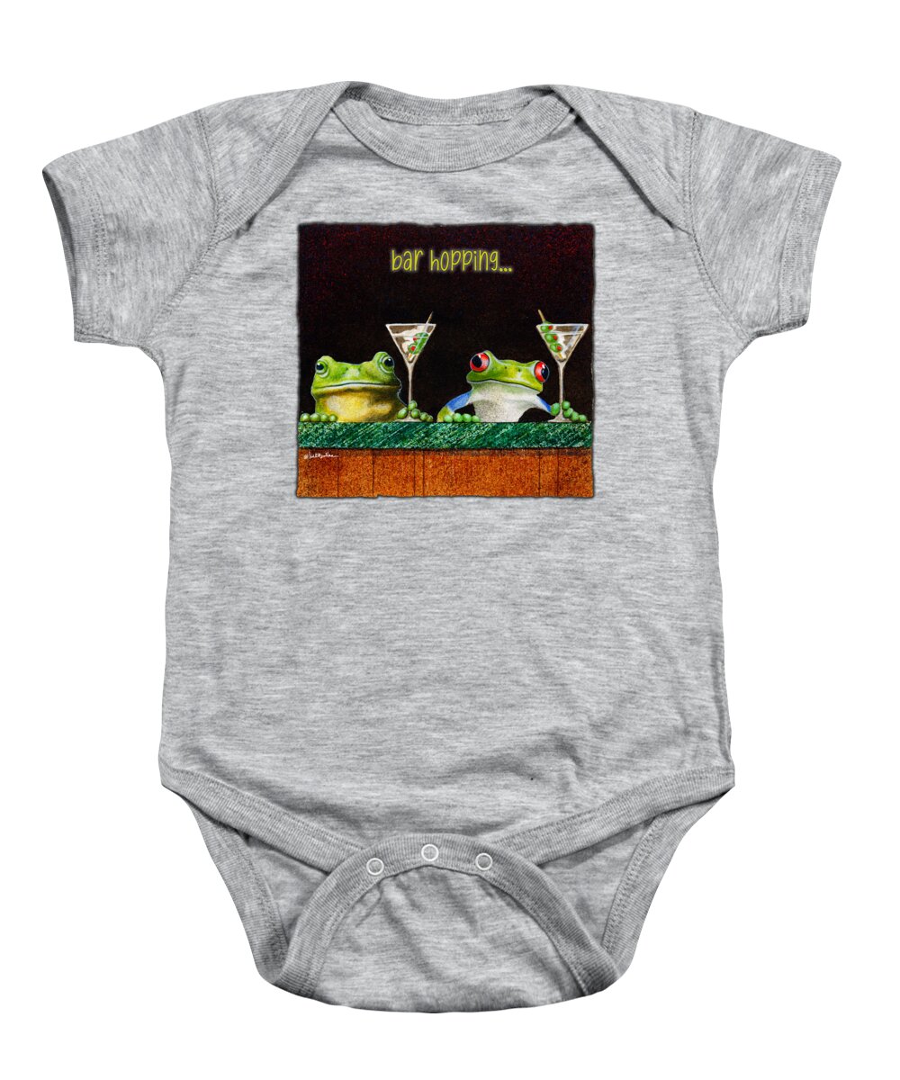 Will Bullas Baby Onesie featuring the painting Bar Hopping... #2 by Will Bullas
