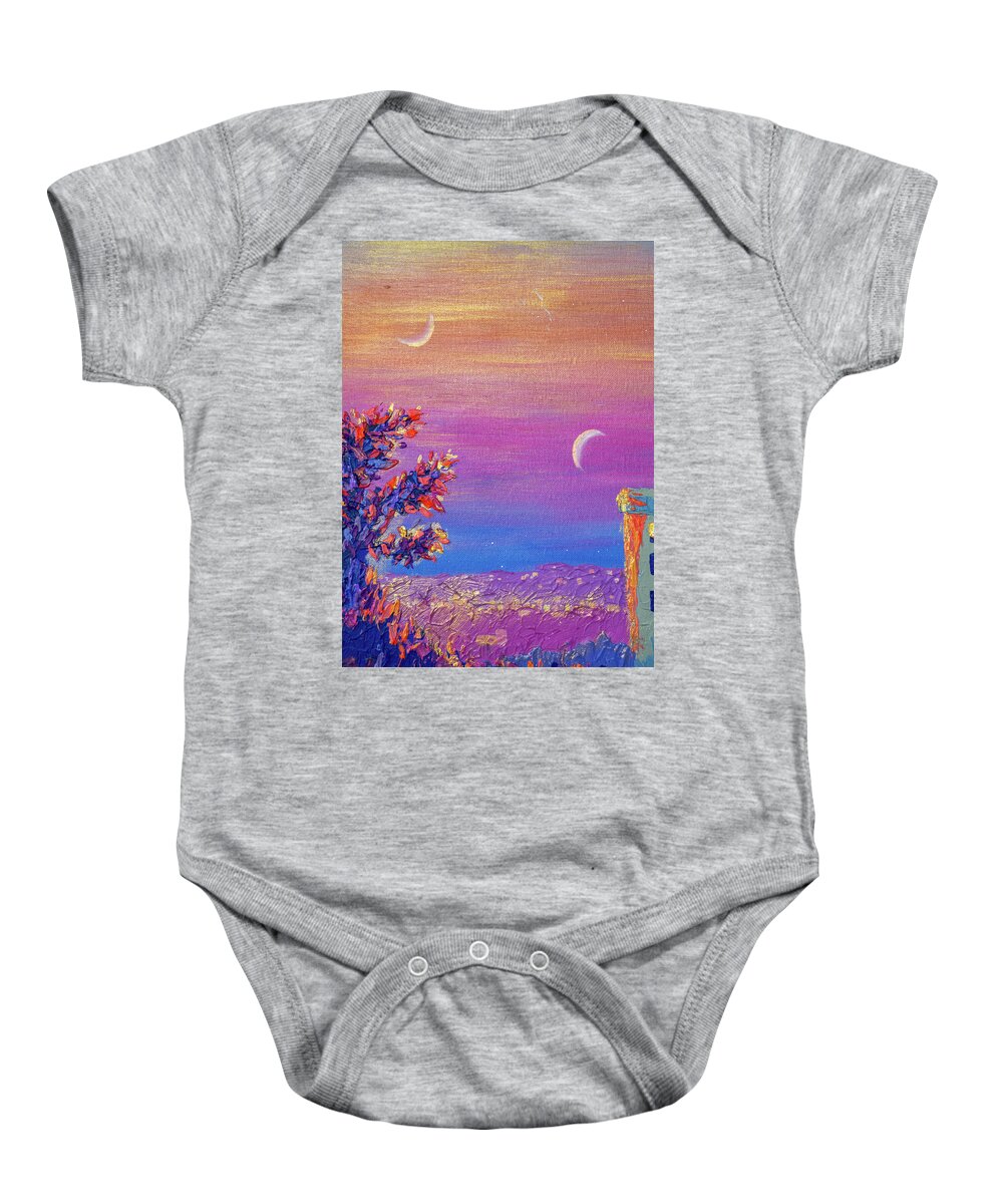 Landscape Baby Onesie featuring the painting Daniela's Sunrise Fragment #3 by Ashley Wright