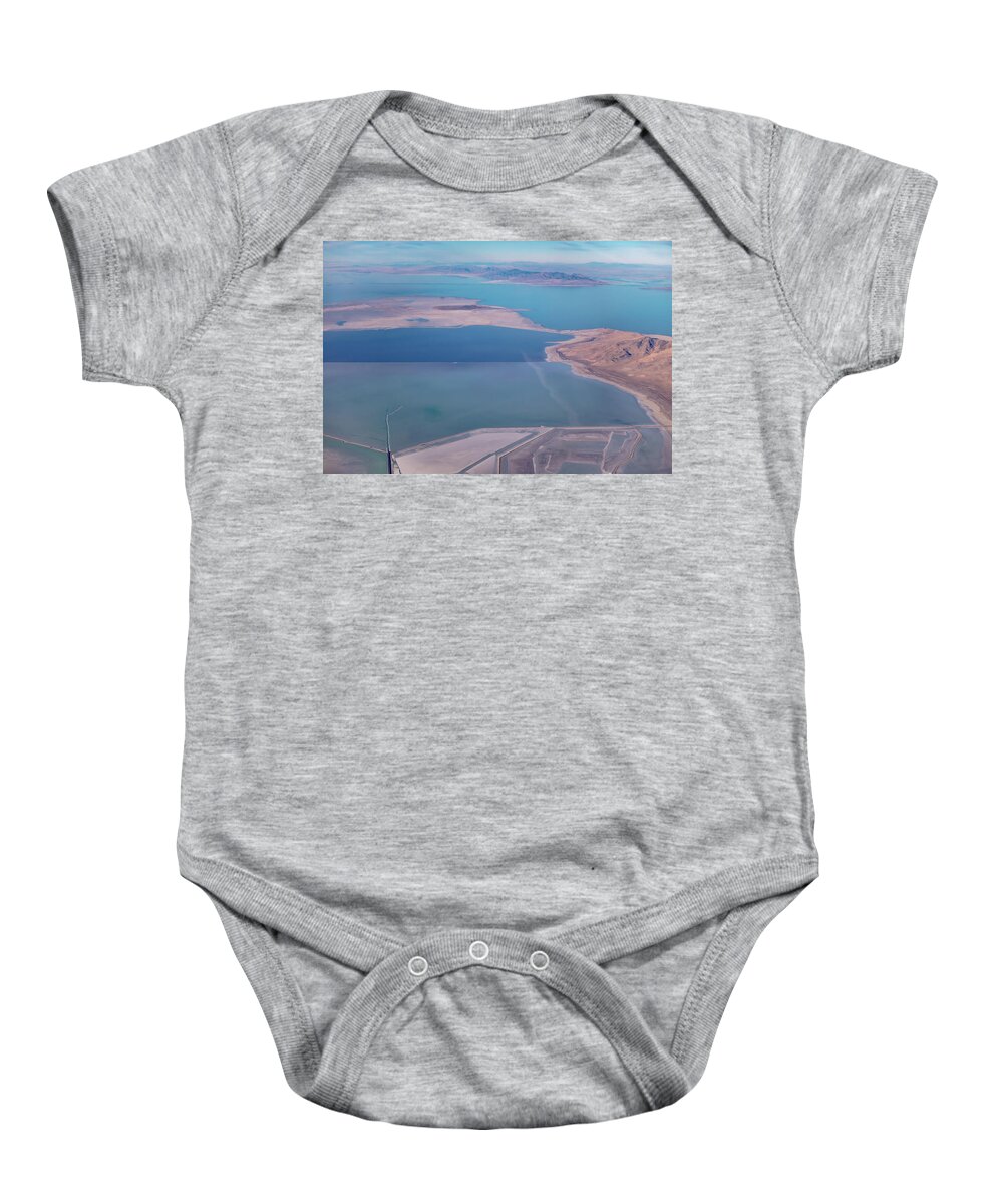 Geography Baby Onesie featuring the photograph Flying Over Pyramid Lake Near Reno Nevada #3 by Alex Grichenko