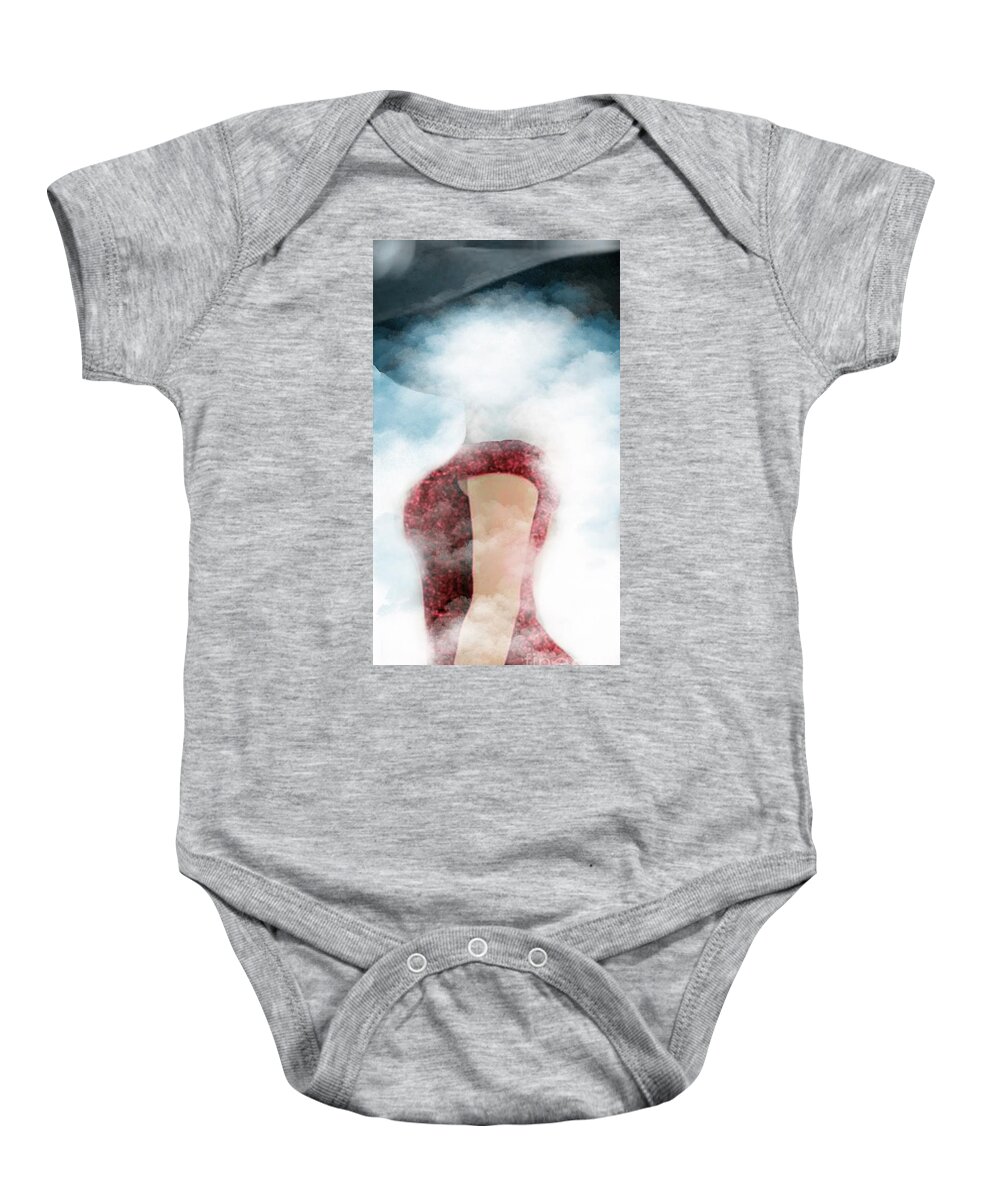 Lady Baby Onesie featuring the digital art Lady in Red #3 by Gina De Gorna