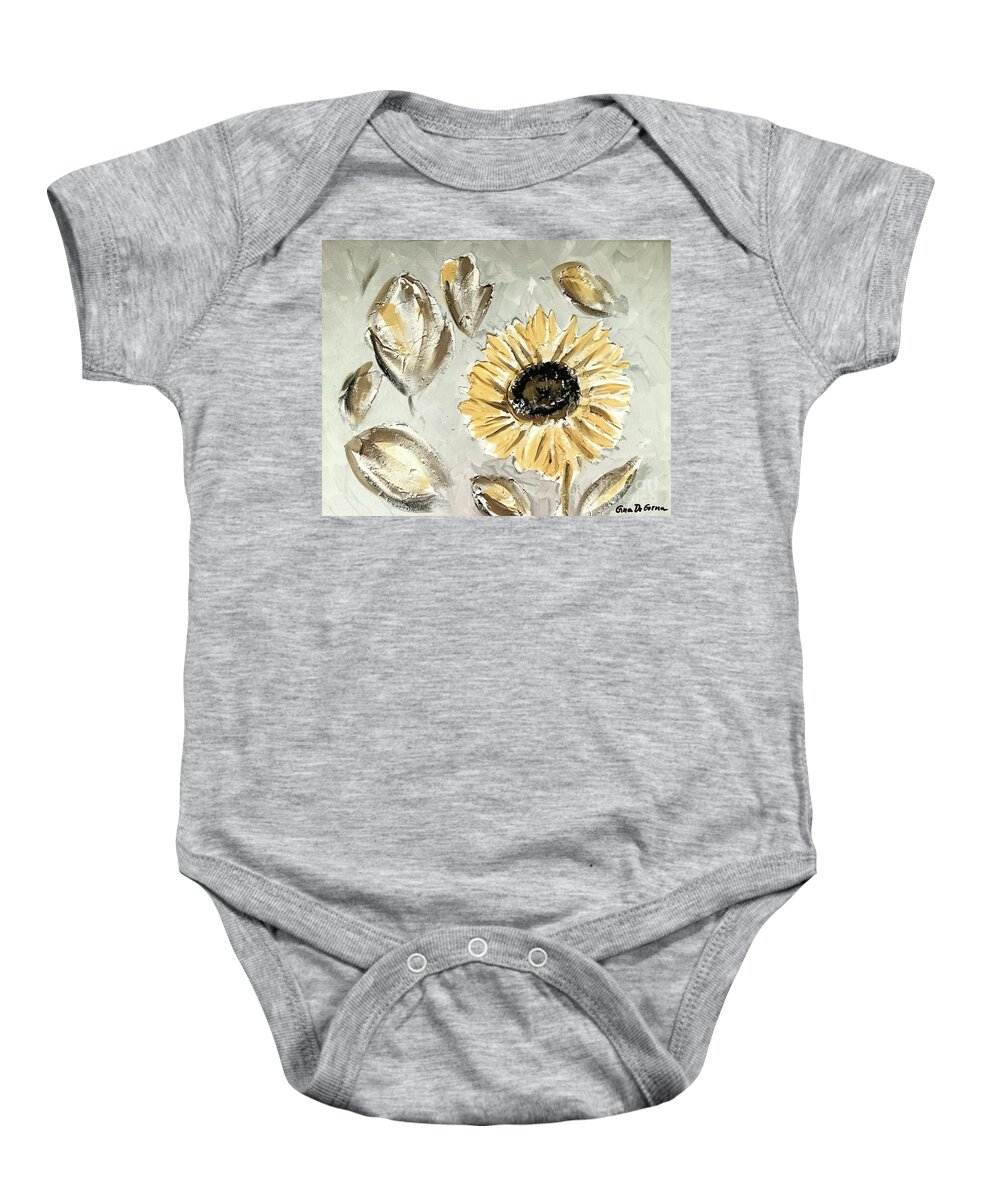 Sunflower Baby Onesie featuring the digital art Sunflower #4 by Gina De Gorna
