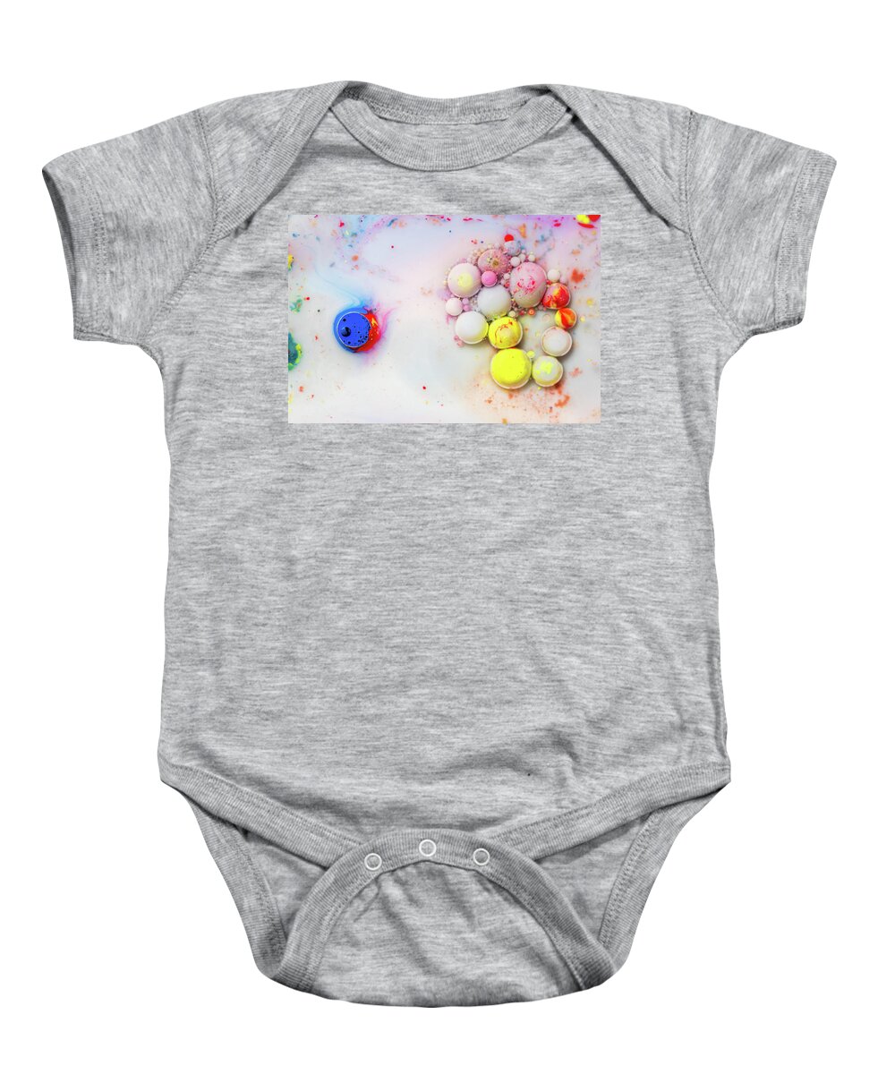 Bubbles Baby Onesie featuring the photograph Colorful artistic abstract background bubble painting art #5 by Michalakis Ppalis