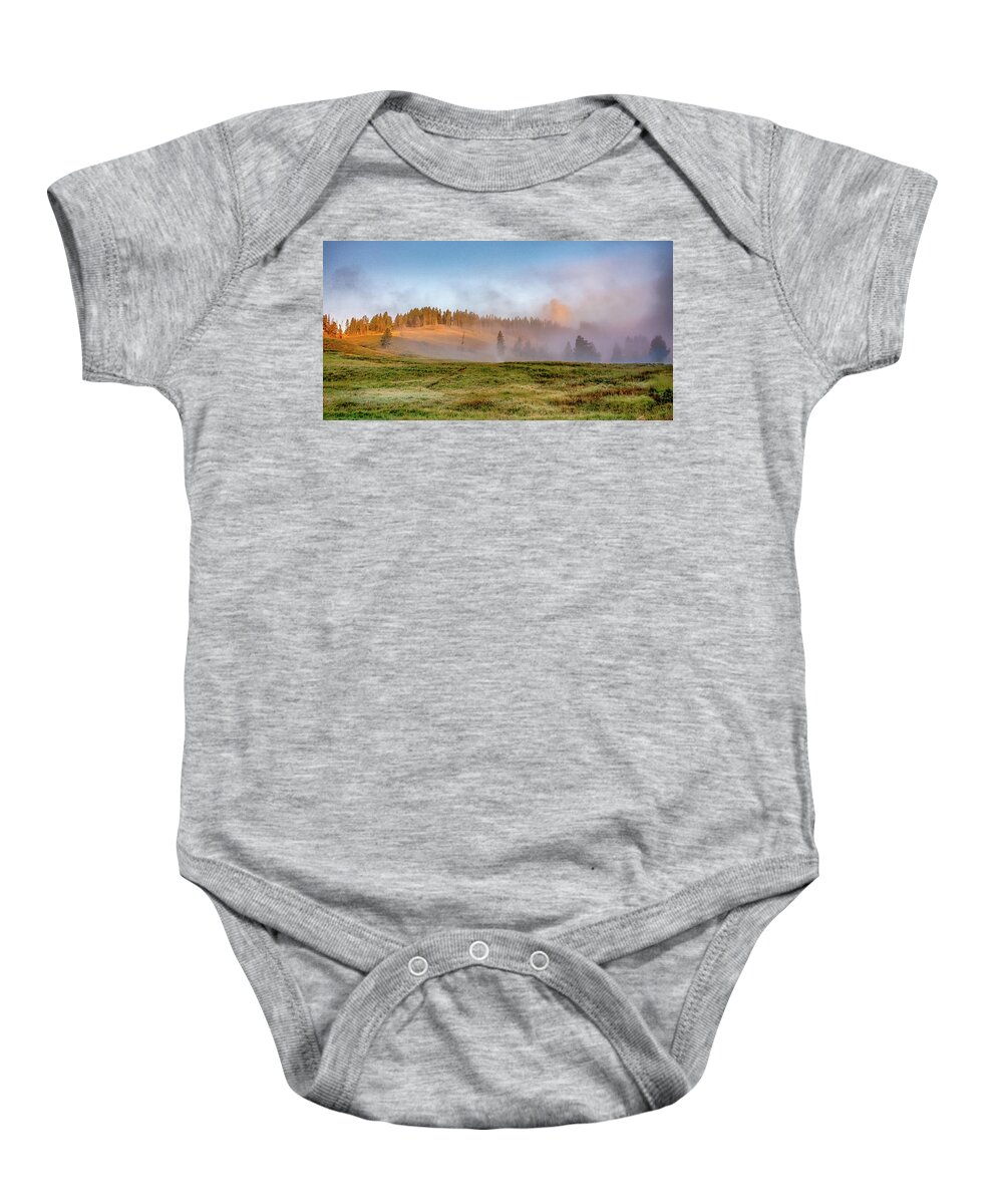 Power Generation Baby Onesie featuring the photograph Hayden Valley, Yellowstone National Park #5 by Alex Grichenko