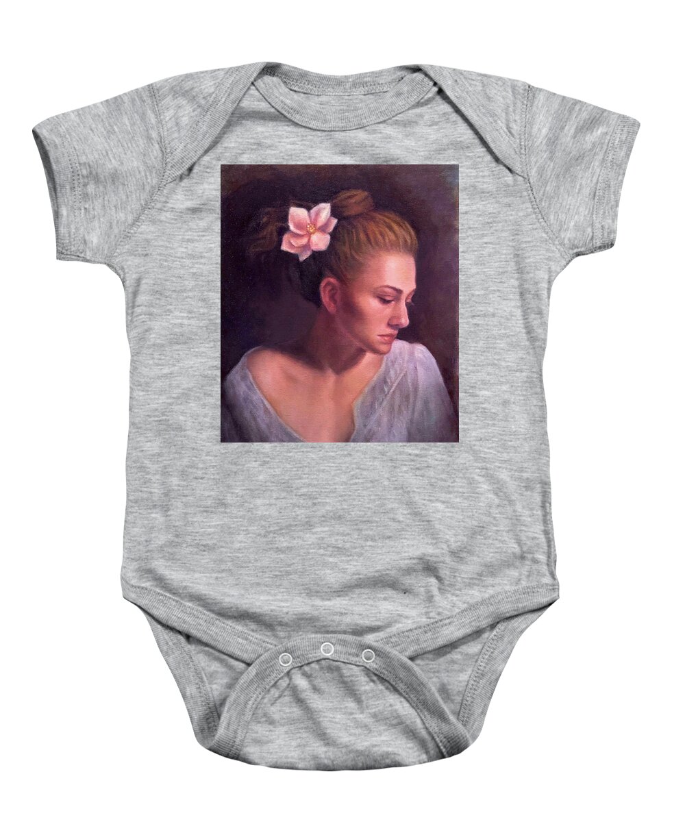  Baby Onesie featuring the painting The Blooming Lotus by Vongduane Manivong