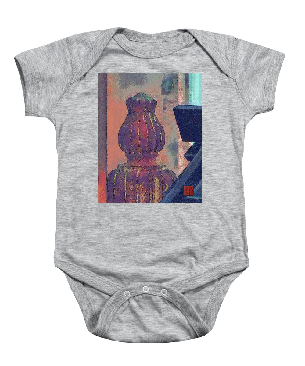 Abstract Baby Onesie featuring the mixed media 720 Architectural Abstract Art Number 2 Kosanji Temple Ikuchijima Island Japan by Richard Neuman Architectural Gifts