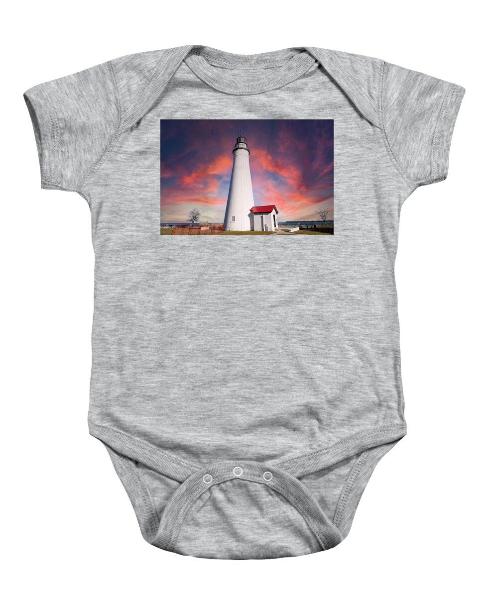  Baby Onesie featuring the photograph Fort Gratiot Lighthouse in Michigan #8 by Eldon McGraw