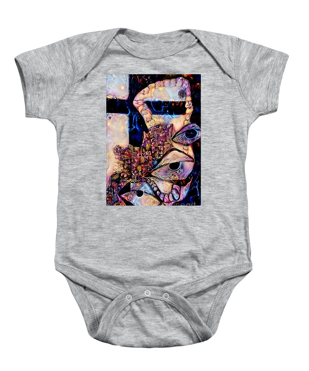 Contemporary Art Baby Onesie featuring the digital art 9 by Jeremiah Ray