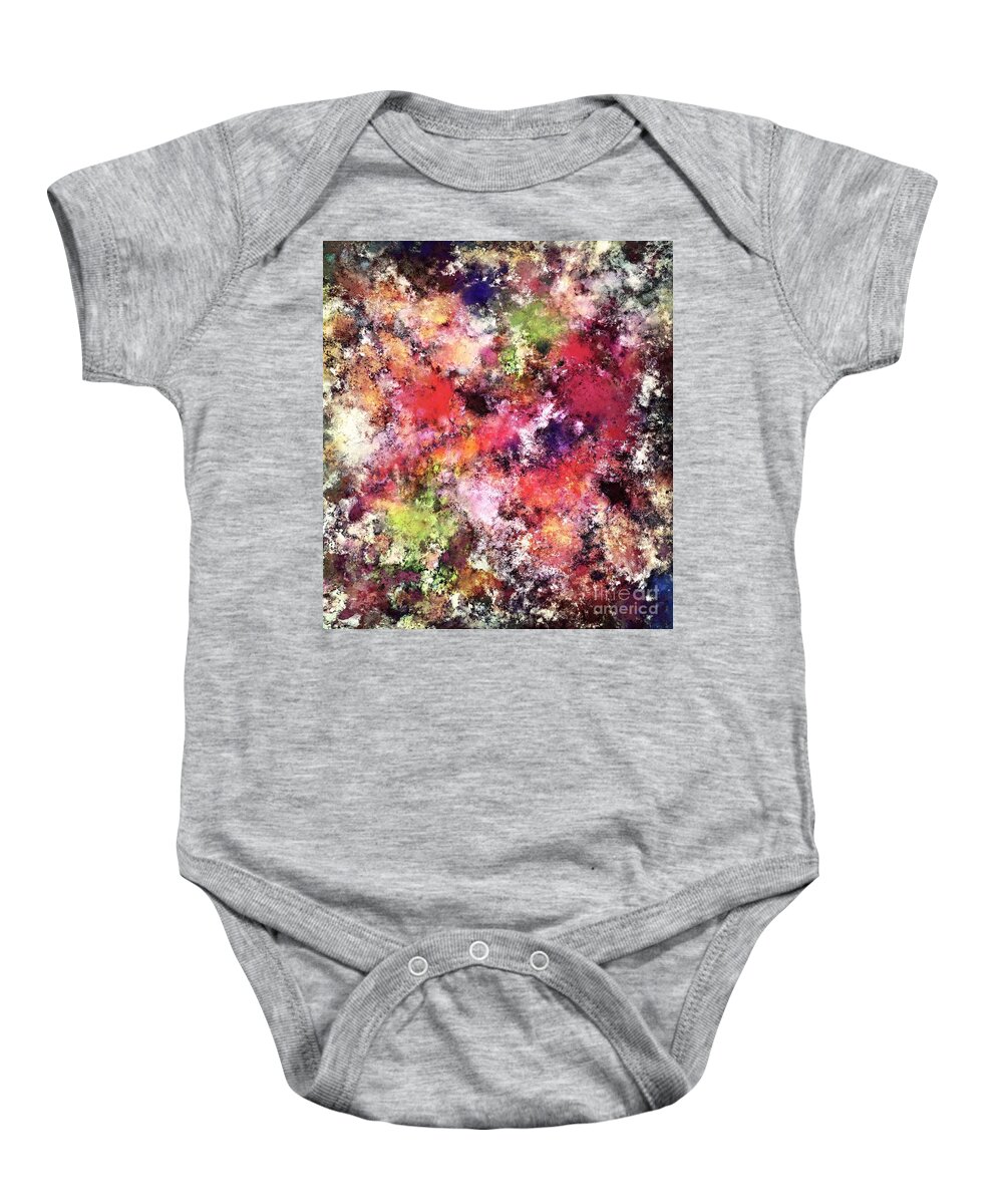 Pink Baby Onesie featuring the digital art A process of elimination by Keith Mills