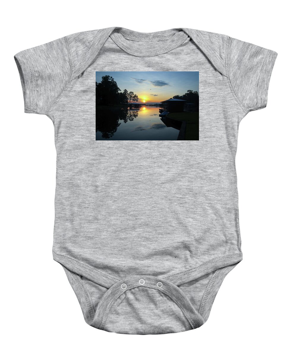 Lake Baby Onesie featuring the photograph A Sky Faced Sunrise by Ed Williams