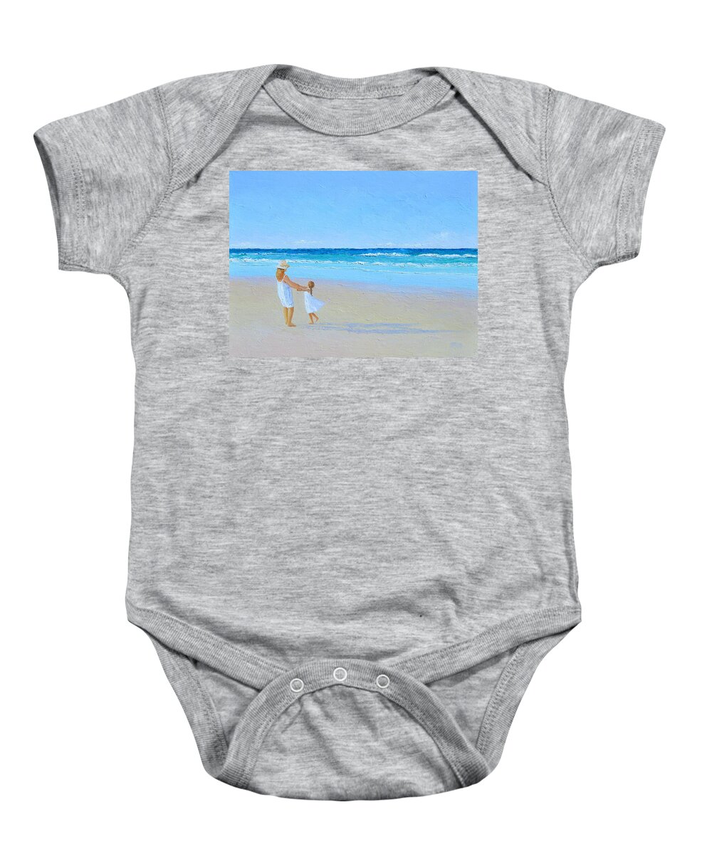 Beach Baby Onesie featuring the painting A Summer Dance by Jan Matson