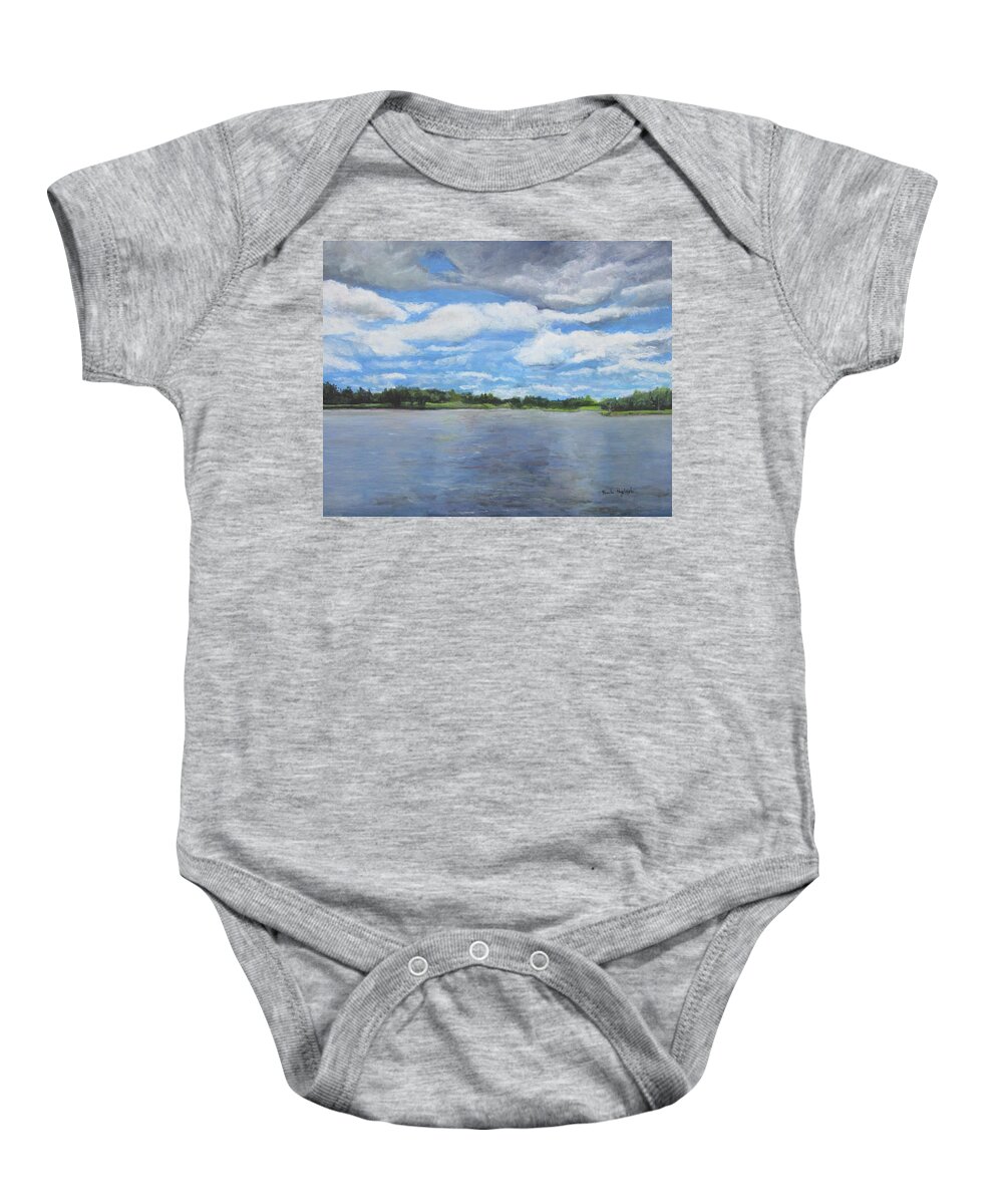 Painting Baby Onesie featuring the painting A View on the Maurice River by Paula Pagliughi