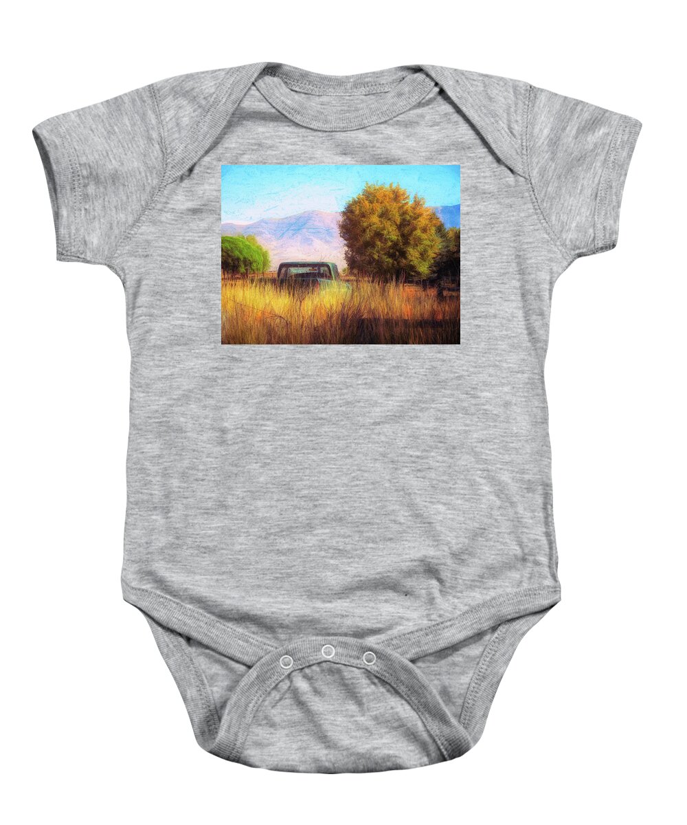 Landscape Baby Onesie featuring the photograph Abandoned Dodge in Fairfield by DK Digital