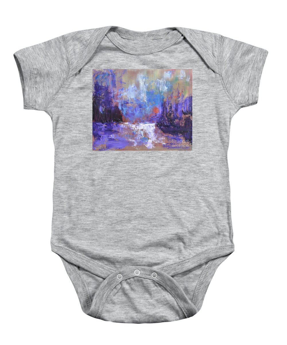 Exciting Baby Onesie featuring the painting Abstract Journey by Monika Shepherdson